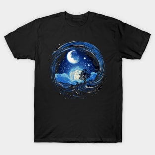 Abstract Blue Night Sky T-Shirt